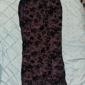 Floral Velvet Skirt in Black and Purple